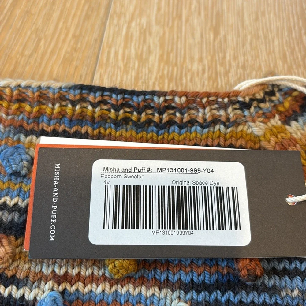 NWT Misha & Puff Kid’s Popcorn Sweater Original Spacedye Sz 4y - Picture 3 of 6